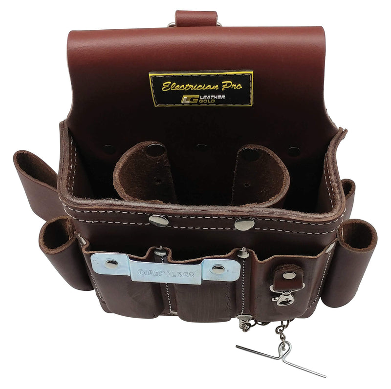 Leather Electrician Tool Pouch, Brown | Professional Tool Belt 3400