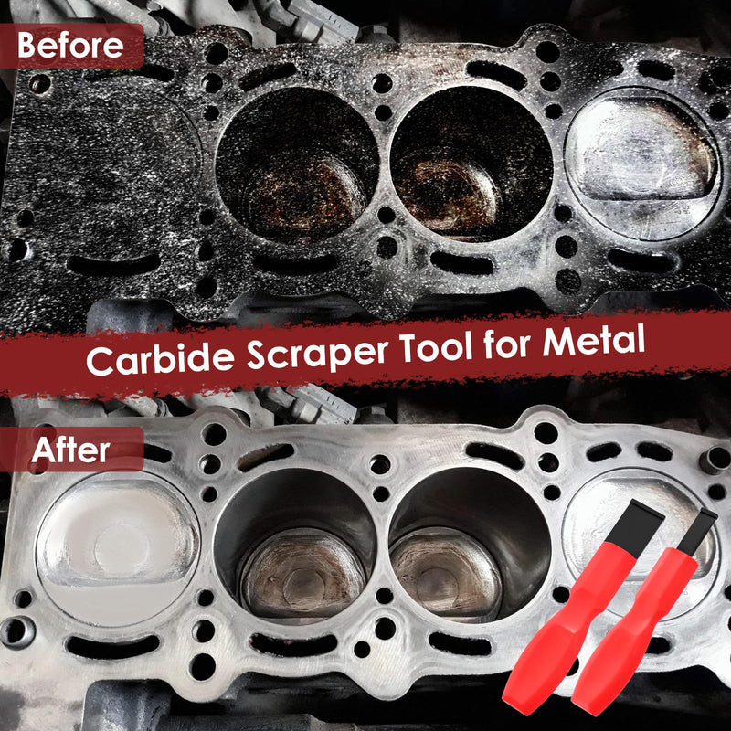 Carbide Scraper, Enduring Carbide Gasket Scraper for Metal and Automotive, 1-1/4 Inch and 5/8 Inch Carbide Scraper Set for Gasket Rust Carbon