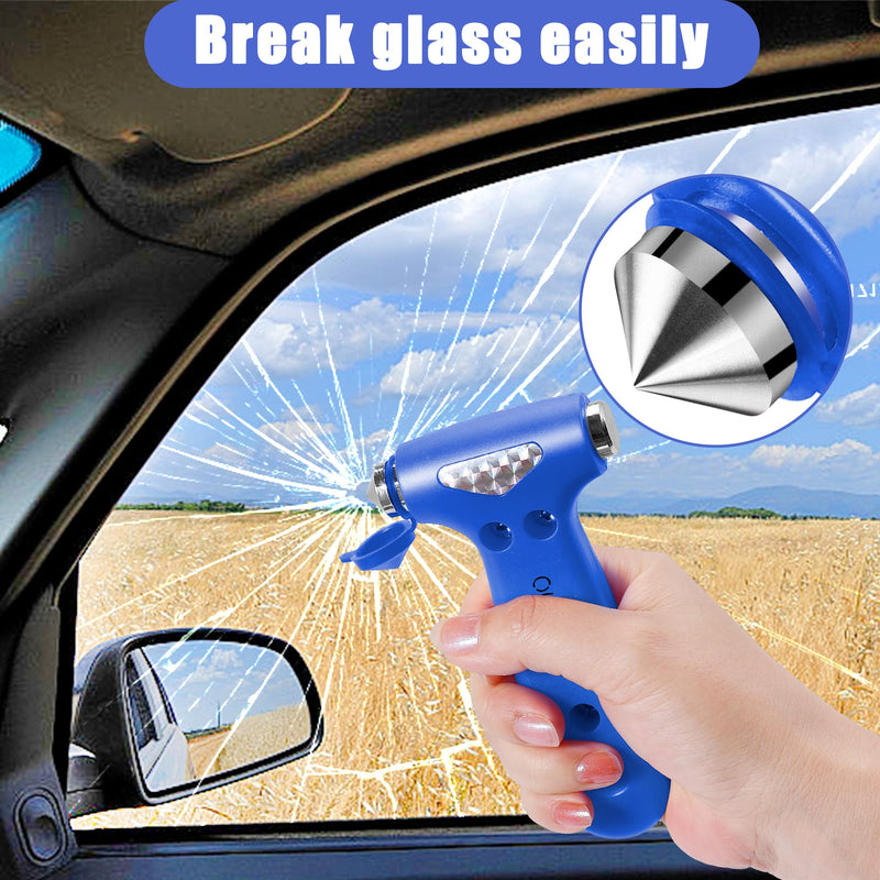 Safety Hammer Cute, Multifunctional Car Escape Tool with Seat Belt Cutter & Window Breaker, Emergency Escape Hammer blue 1PS