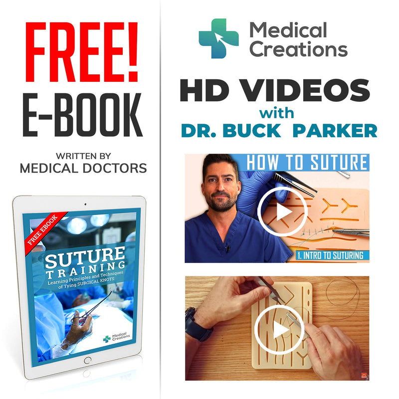 Surgical Suture Kit - Featuring Certified Surgeons Suturing Video Series and E-Book Training Guide - Silicone Suturing Pad with Tool Kit - for Medical Students