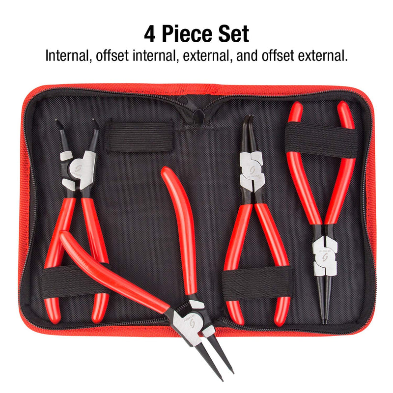 Sunex 4 Piece Snap Ring Pliers Set
