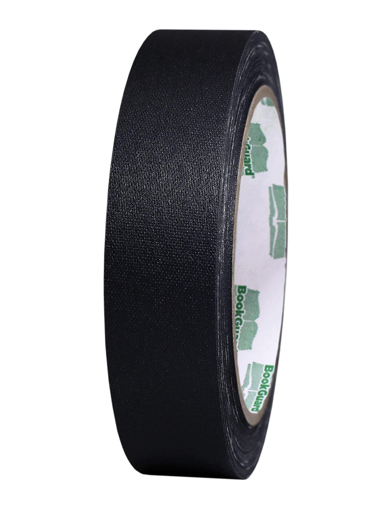 BookGuard 1 Inch Tape Kit, Black Cloth and Clear Poly Tape, 2 Rolls, 45'/Roll