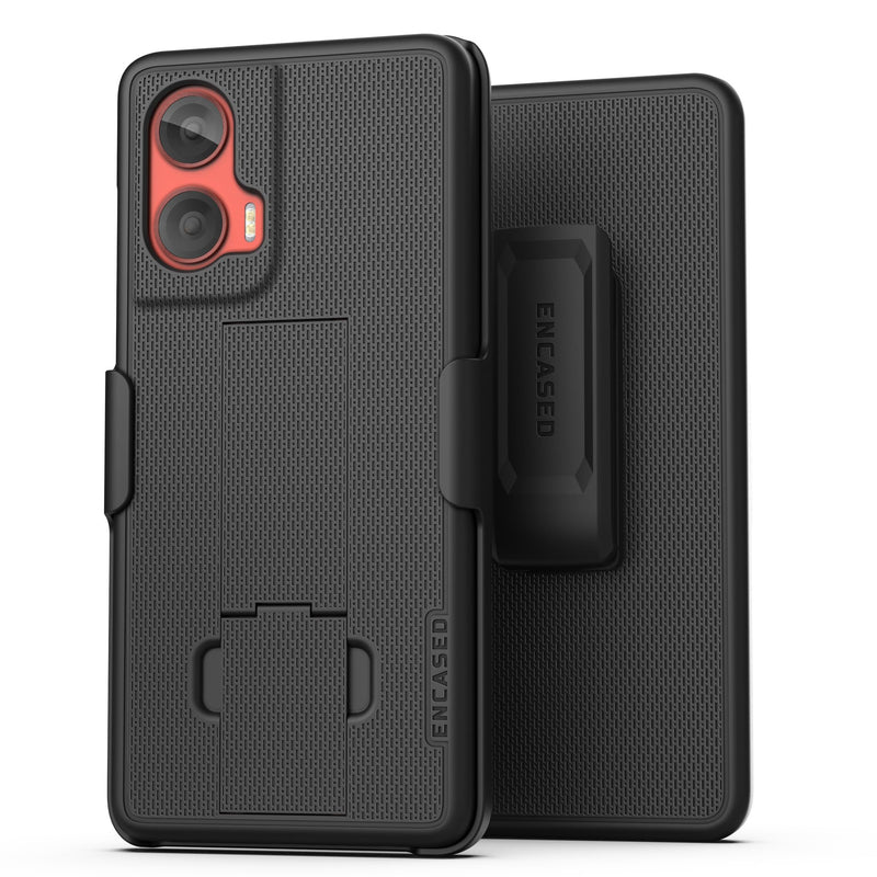 Encased DuraClip for Moto G Stylus 5G 2024 Belt Case with Holster Clip and Kickstand (Black)