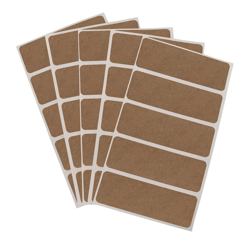 ChromaLabel Kraft Rectangle Labels on Sheets, 100 Stickers per Pack, 1 x 3 Inch 1" x 3"