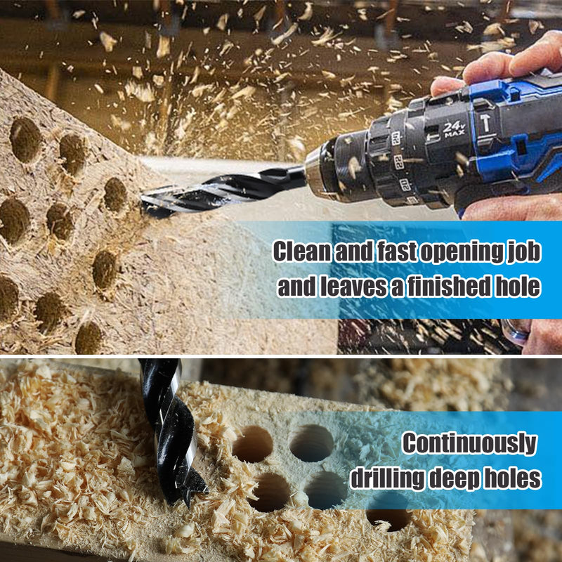 3/4" x 24" Auger Drill Bit for Wood, Hex Shank Tri Flute Ship Auger Long Drill Bit for Soft and Hard Wood,Tree Stump,Plastic,Drywall and Composite Materials 3/4"x24"