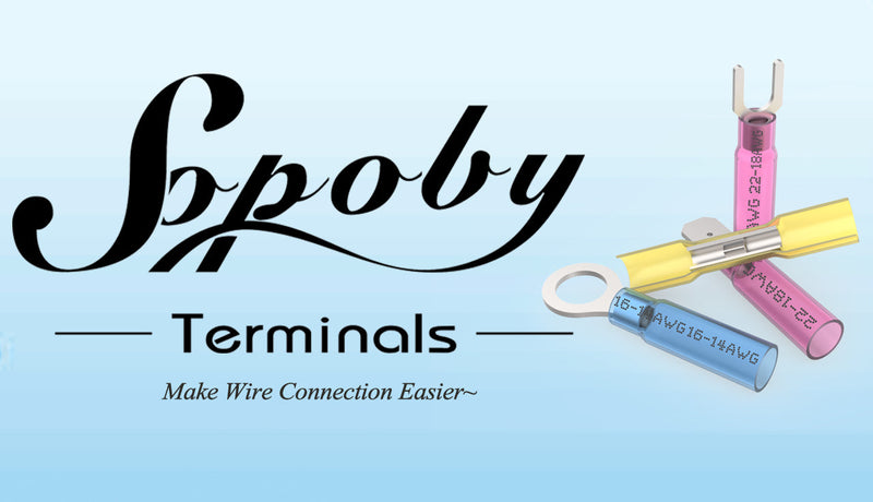 Sopoby Crimping Tool For Heat Shrink Connectors with 300PCS Marine Grade Heat Shrink Wire Connectors - Tinned Red Copper - Electrical Crimping Tool - AWG 22-10 Electrical Ring Fork Spade Splice 300PCS Heat Shrink Wire Connectors Set