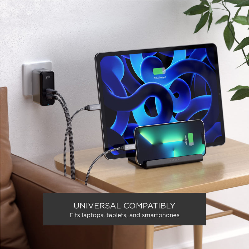 Satechi Dual Vertical Aluminum Stand, Universal Compatibility, for MacBook Air/Pro M4, iPad Air/Pro M4/M3, iPad mini, iPhone 17 and More