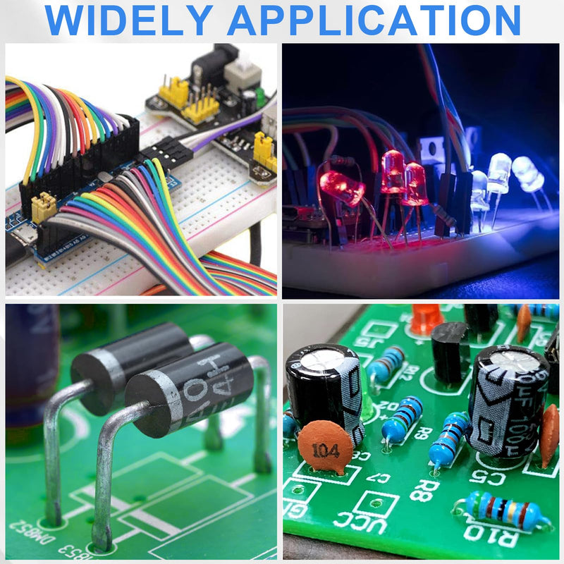 Electronic Component Kit, 1628 Pcs DIY Electronics Kit with LED Diodes, Diodes, Metal Film Resistors, Electrolytic Capacitor, Transistors, Ceramic Capacitors, Dupont Wire, PCB Board, Breadboard