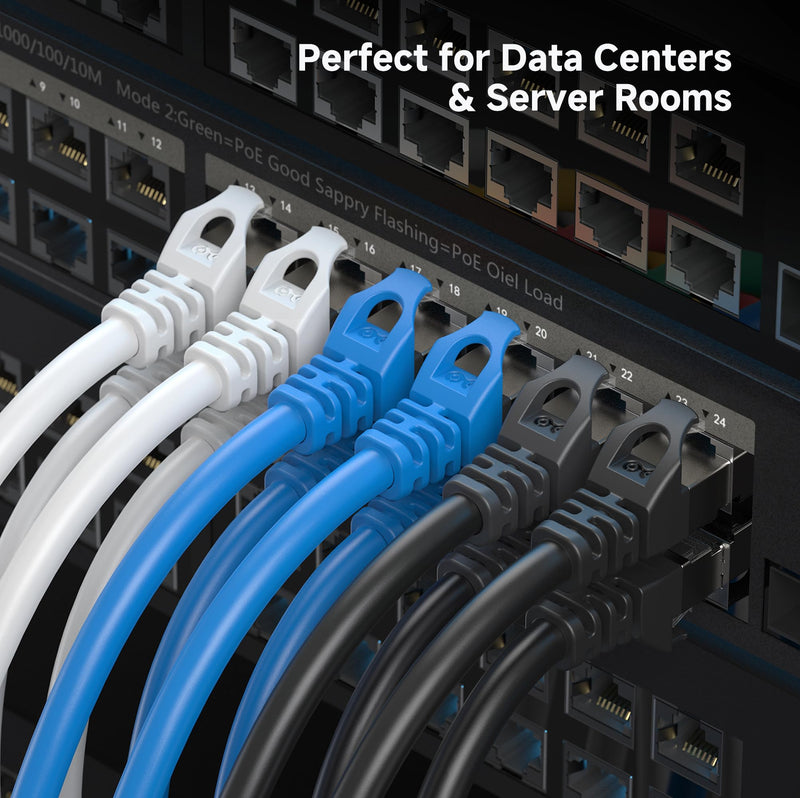 Cable Matters 10Gbps 5-Pack Snagless Shielded Cat 6A Ethernet Cable - 14ft, Cat 6A Cable, Cat6A Cord, Ethernet Cord, Black 14 ft