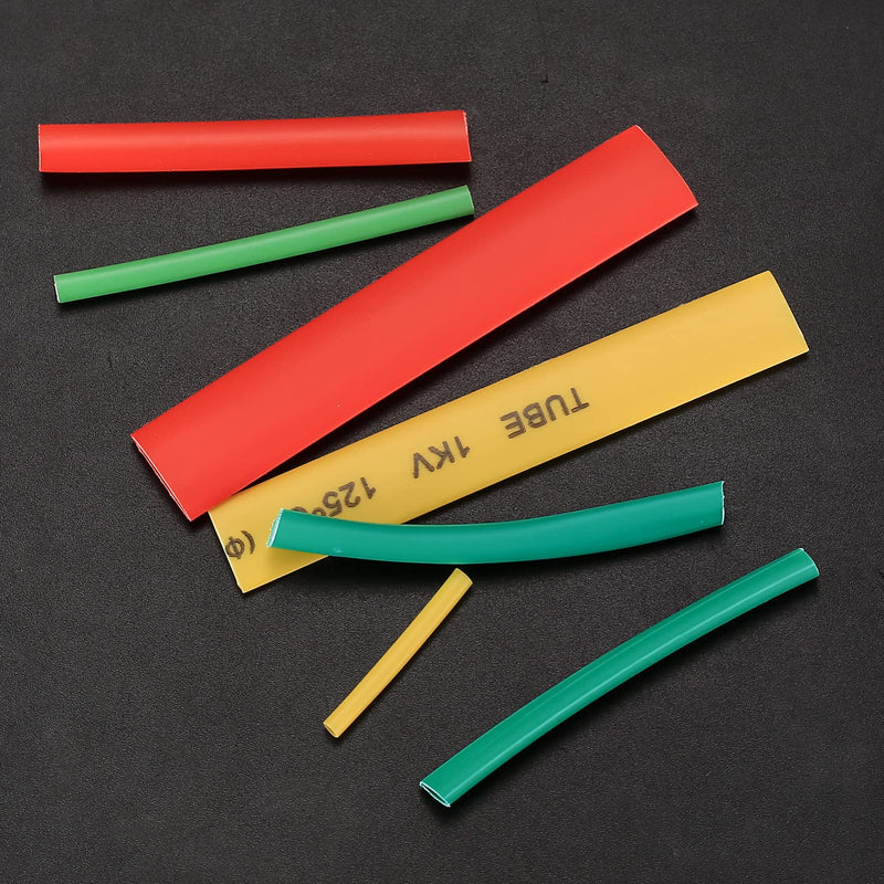 woshilaoDS 140 piece heat shrink tube set, shrink ratio 2:1 cable shrink tube set, waterproof shrink connector, heat shrink tube tubing kit, 7 sizes, 5 colors