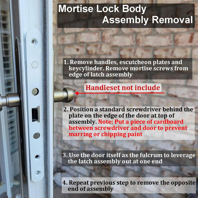 2-Point Bolt Mortise Lock Body Replacement for Pella Storm Door (Lock Mechanism Only) - White