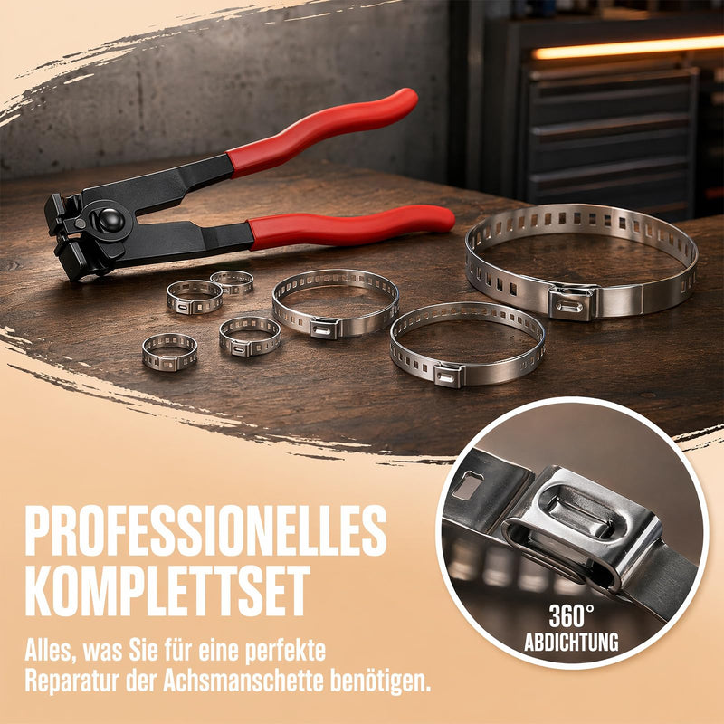 Axle Boot Clamps Set, Stainless Steel Adjustable CV 25 Pieces | Joint bolt clamp, axle cuffs, clamps, crimping tool, universal hose clamps, car, drive shaft cooling system