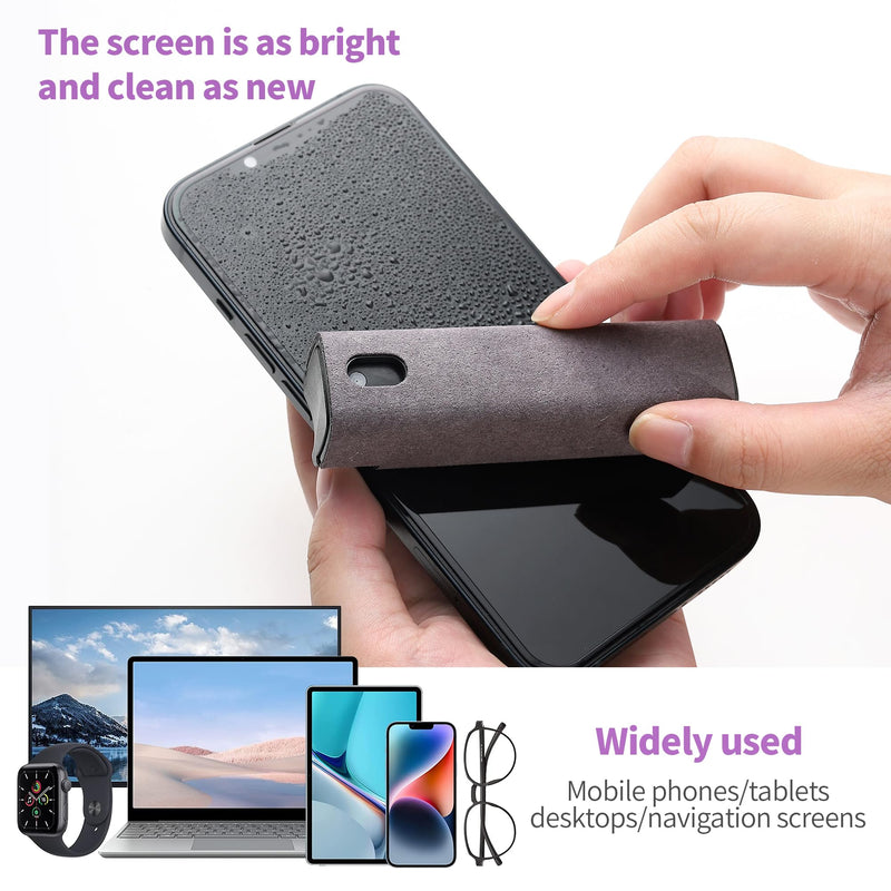 Screen Cleaner Kit 4 Pcs, Two in One Screen Cleaner Spray and Wipe, Touchscreen Mist Cleaner Spray Bottle for Phone/Laptop/Tablet/TV/Monitor/Car Screens 4 Pcs(Grey+Pink+Blue+Purple)