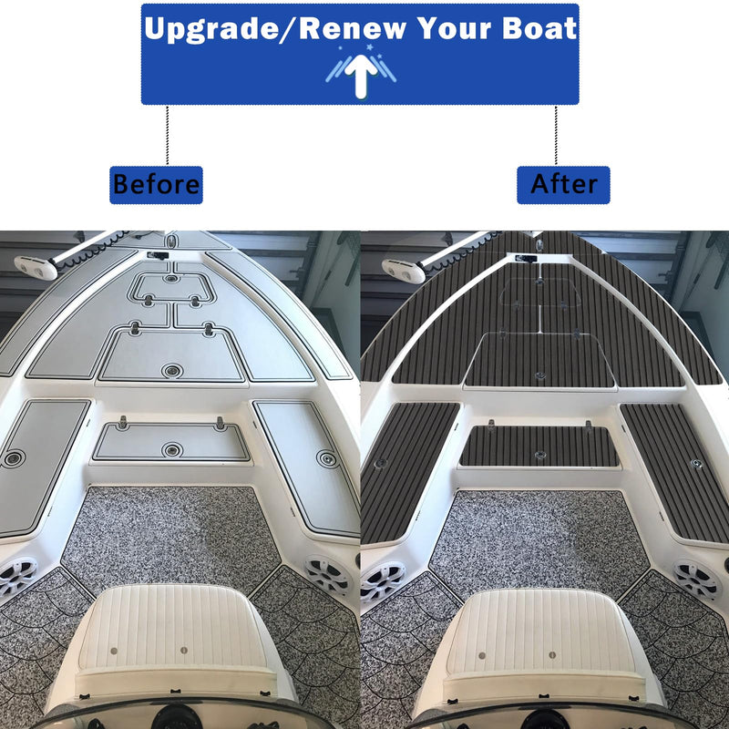 Boat Flooring EVA Foam Boat Decking Camo 94"x45"/35"/23" Non-Slip Boat Mat Self-Adhesive Foam Boat Deck Flooring Carpet Mat Rolls for Kayak Deck Boat Yacht Flooring Motorboat 94.5x16.2"-10.6sqft D-Black 1