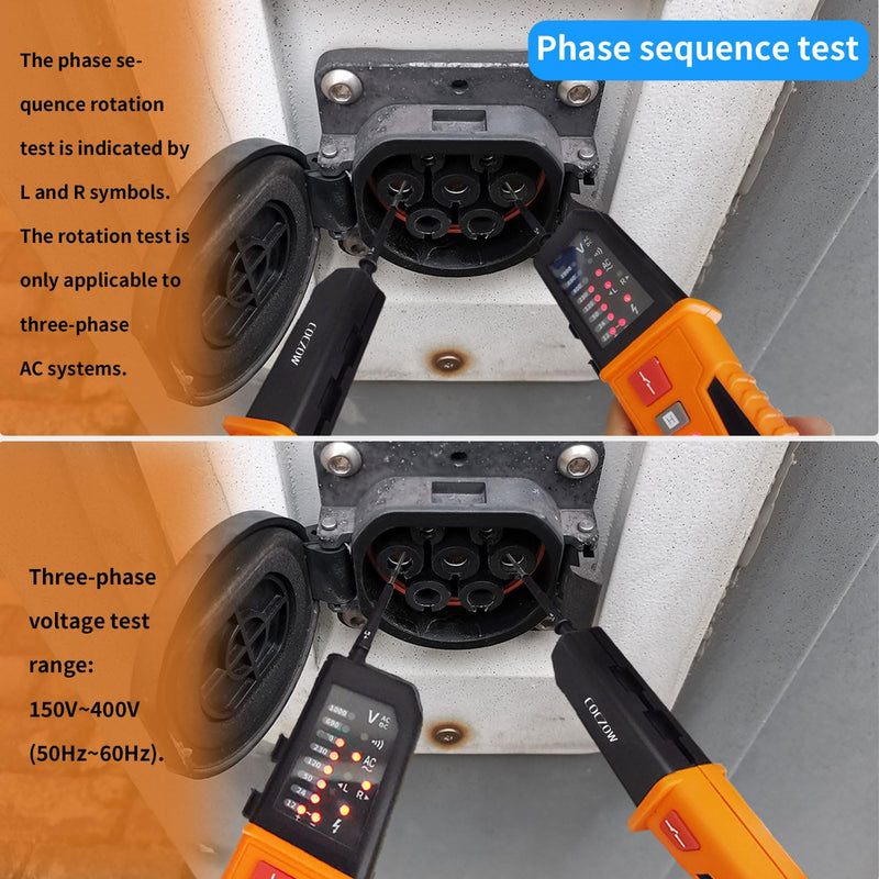 Voltage Tester, Continuity Tester, Automatic Range 12V ~ 1000V, IP65 Multifunctional Comprehensive Electrical Tester, Can Measure AC/DC Voltage, Phase Sequence, Continuity, RCD, Battery-Free PM8200A1