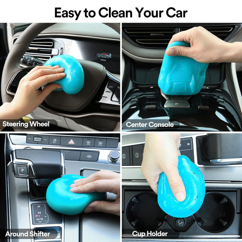 PULIDIKI Car Cleaning Gel Car Cleaning Putty Auto Detail Tools Car Slime Cleaner Car Interior Cleaner Car Accessories Stocking Stuffers for Men Women Teens White Elephant Gifts Adults Blue 2Pack Blue(2Pack)