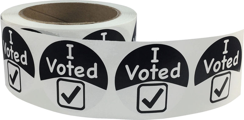I Voted with Checkmark Labels, 2 Inch Round Voting Stickers, 500 Count per Roll - Durable Election Day Stickers for Voter Engagement and Polling Stations