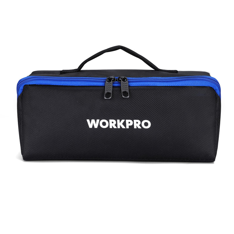 WORKPRO Tool Bag with Zipper, 10" Utility Wide Mouth Heavy Duty Tool Storage Bag, Multipurpose Zipper Tool Pouch Tote Bag for Organizer 3-pack Black
