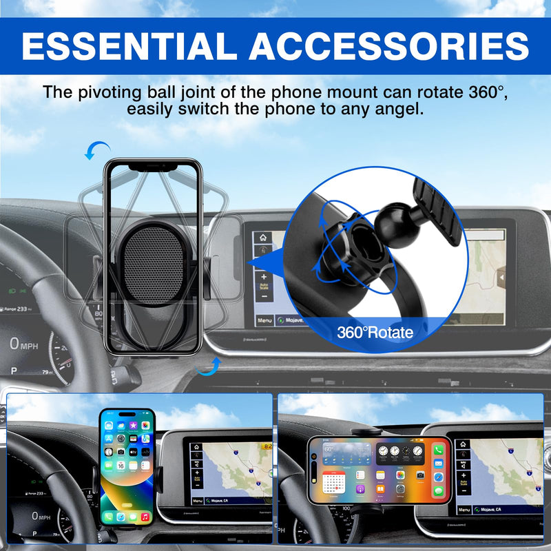 Autorder Car Phone Holder for 2020-2022 KIA Telluride Accessories 10.25-Inch Cell Phone Mount with Dash Organizer Hands-Free 360 Degree Rotation Kia Telluride 20-22 10.25-inch