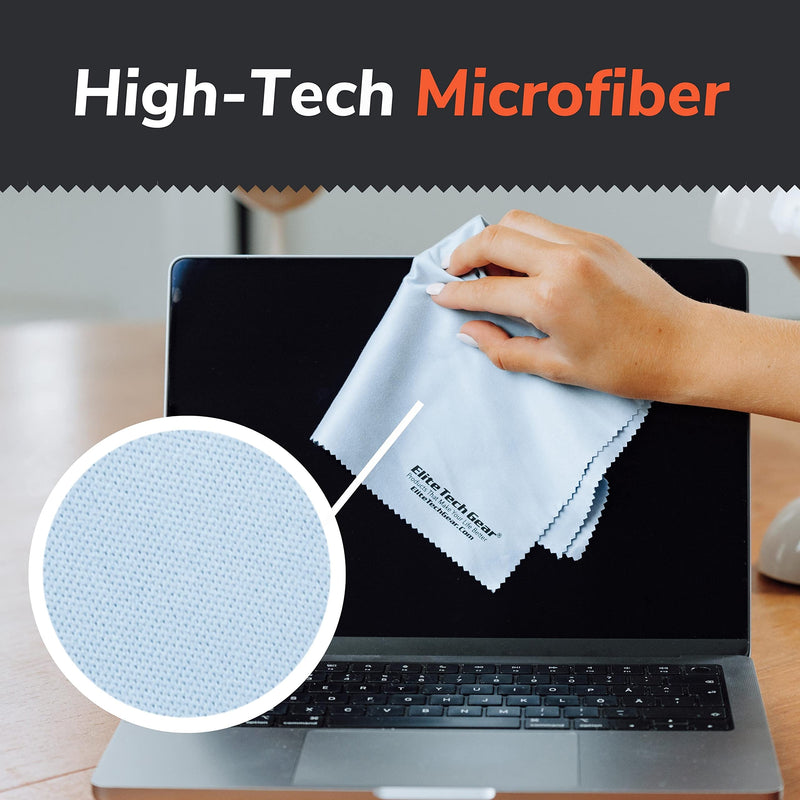 Microfiber Cloth - 4-Pack, 12" x 12" Oversized Cleaning Cloths. Washable and Durable Microfiber Cleaning Cloth for Glasses, Lenses, Electronics and Screens. High Tech Quality Material Light Blue 4-Pack "OVERSIZED"