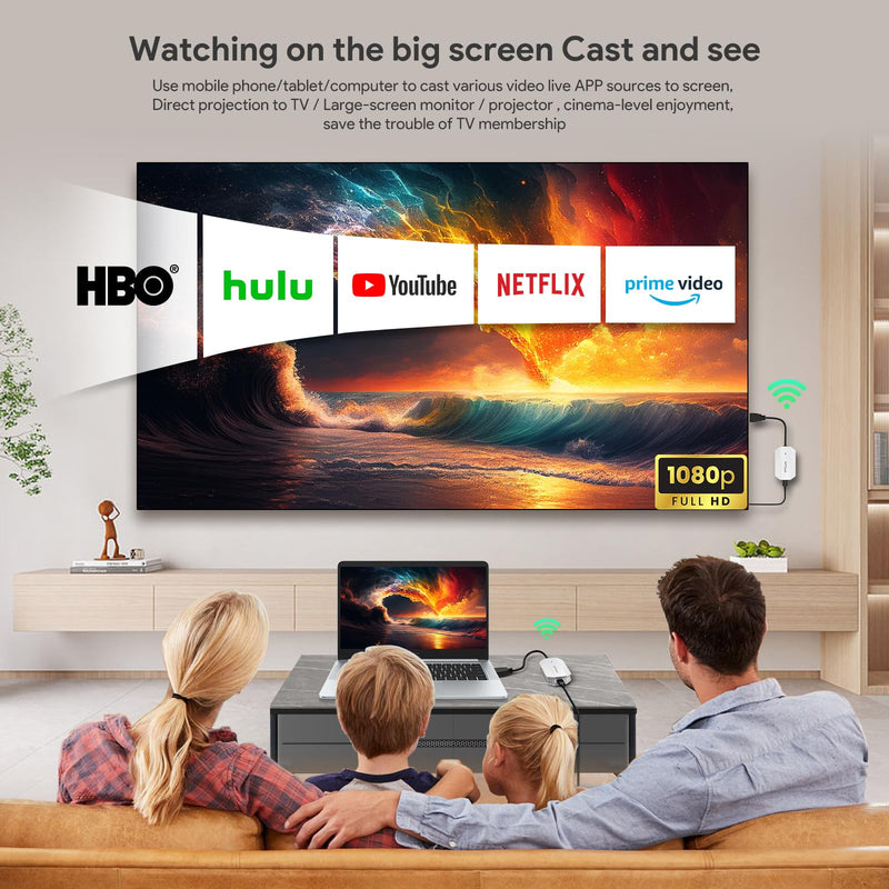 Wireless HDMI Transmitter and Receiver, HDMI Extender 50M/165FT Long Range,Plug and Play, Support 2.4/5GHz for Streaming Video/Audio to TV/Monitor/Projector from PC/Camera/Laptop(White) White