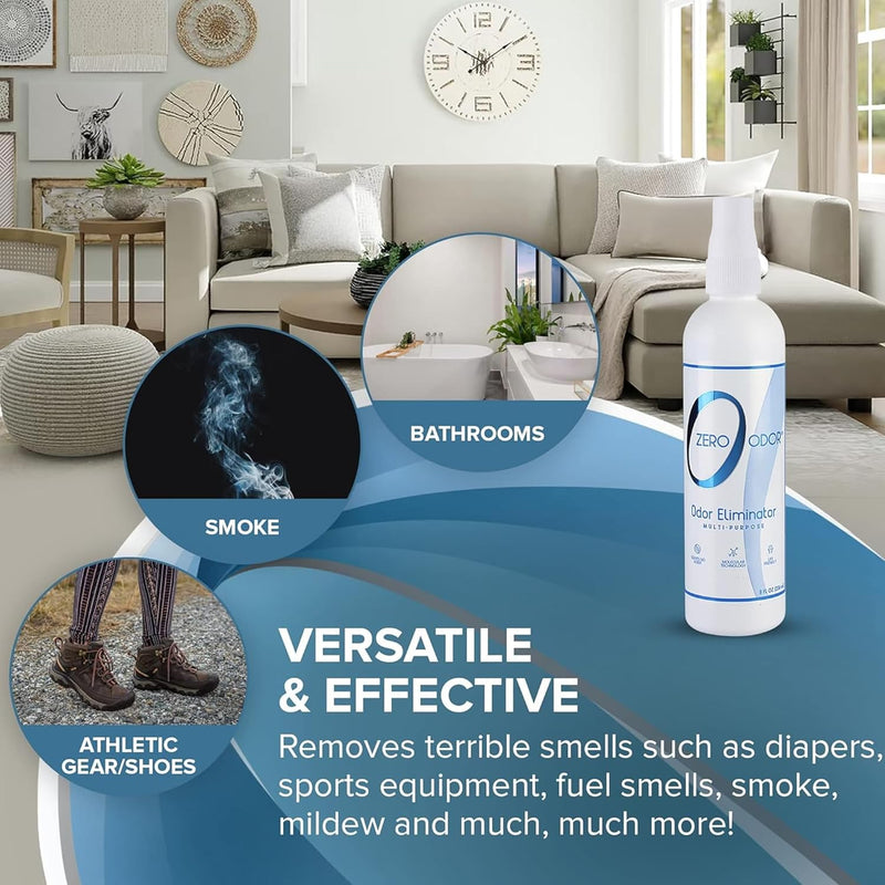 Zero Odor Multi-Purpose Household Odor Eliminator, Trigger Spray, 8 ounces