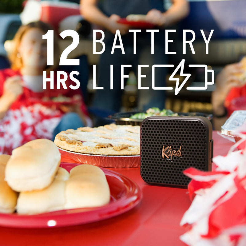 Klipsch The Austin Portable Bluetooth Speaker with a 1.5" Full Range Driver, IP67 dust and Waterproof Rating, 12 Hours of Playtime for a Premium Live Concert Experience BLACK