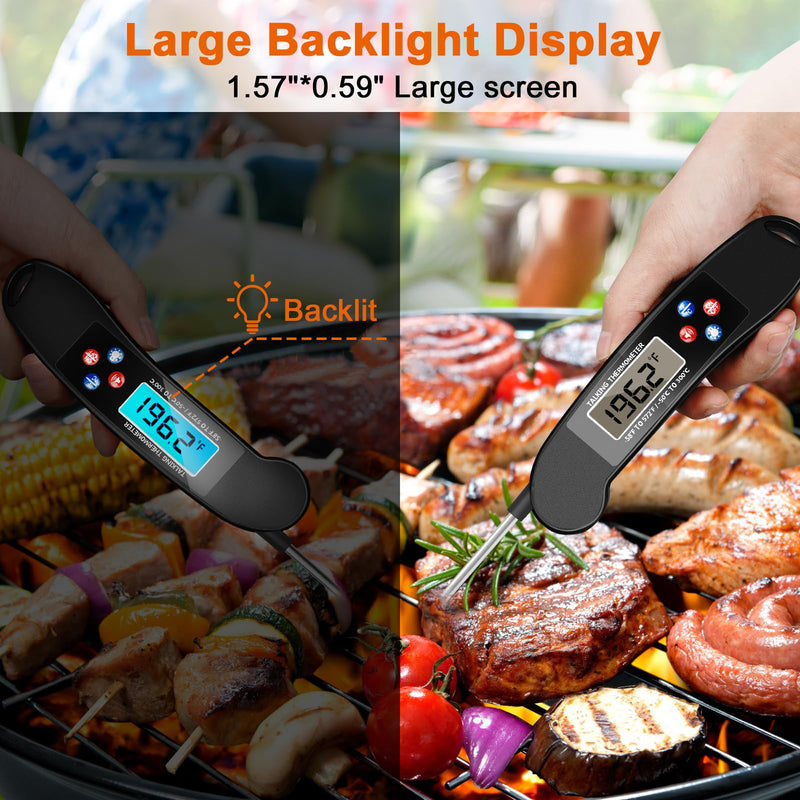 Digital Talking Thermometer for The Blind, Waterproof Instant Read Food Thermometer with Talking Function & Backlight, Meat Thermometer with Probe for Cooking and Grilling, and More