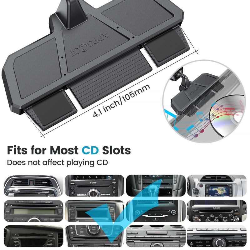APPS2Car Wireless Car Charger Mount CD Slot Auto Clamping 15W Fast Charging CD Phone Holder for Car Wireless Charger Fit for iPhone 17 16 15 14 13 12 Pro Max, Samsung S25 S24, Google, LG etc.