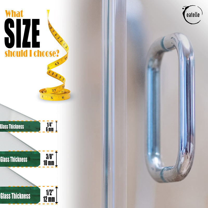 eatelle Frameless Shower Door Side Seal Strip for 1/2 Inch (12mm) Glass, Vertical Polycarbonate H-Jamb, 180 Degree 78" in Long 1/2" H Type