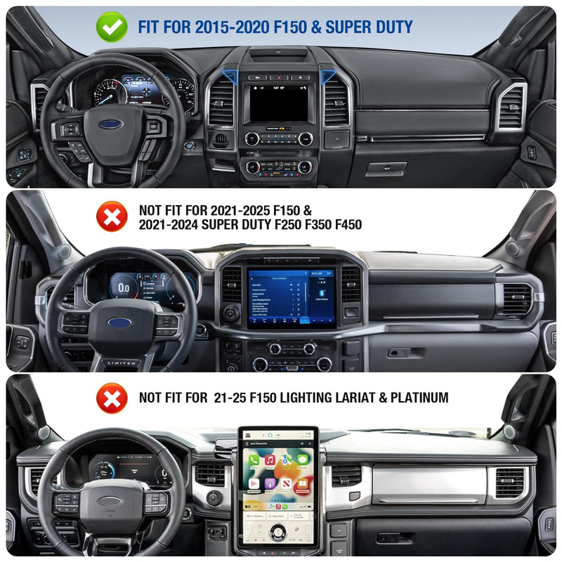 CNC Vent Phone Holder, Magnetic Air Vent Phone Holder Cradles Mount Compatible with F150 2015-2020 & Super Duty F250 F350 F450 2017-2021, Full Metal Bracket for Most CellPhones
