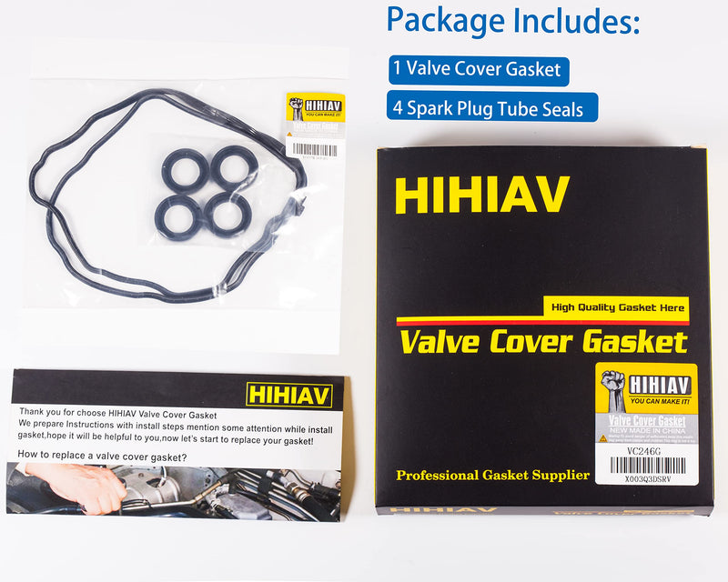 VS50741R Valve Cover Gasket Set Compatiable with 2006-2019 Acura, Honda, Civic, ILX, HR-V, 1.8L, 2.0L, L4,VC246G 036-1953 16V, 122cid, 1799cc, 1997cc VS50741R Honda Civic 2006-2015 1.8L