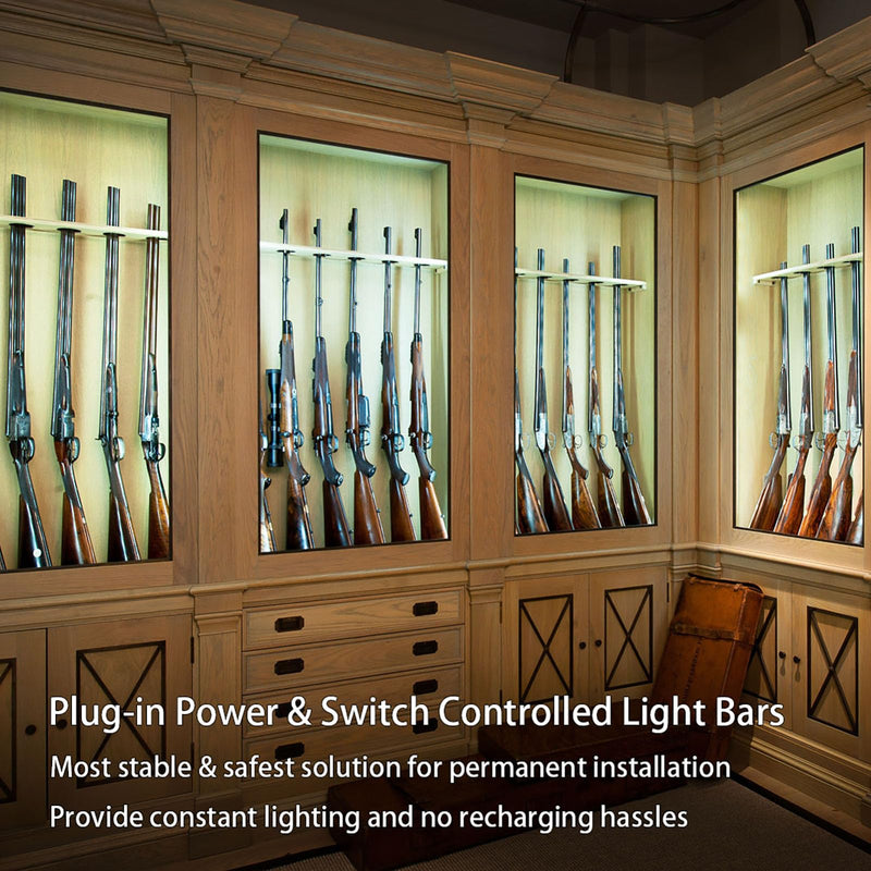 Under Cabinet Lights, Plug in, Seamlessly Linkable 12 Inch, 6 Bars+Switch+Extensions, Under Counter Lighting for Kitchen, Closet, Gun Safe, Shelf, Display Case, LED 5000k Daylight 6 Pack