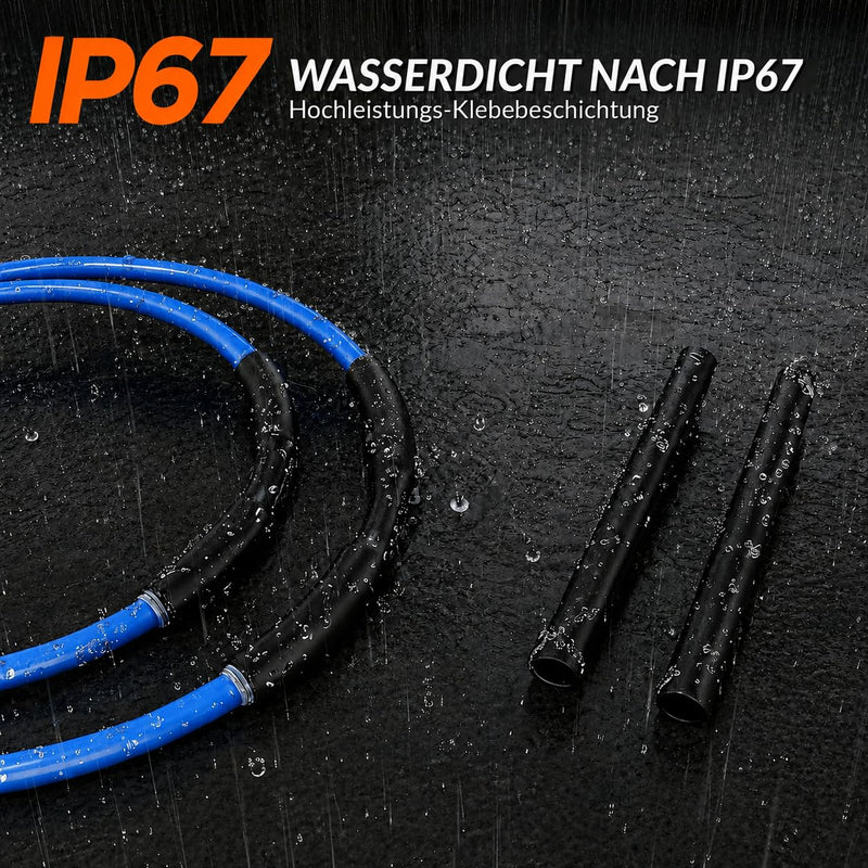 10 Sizes 5:1 Heat Shrink Tube Set, 21.5 m Heat Shrink Tubing Assortment with Adhesive, Double Wall Inner Adhesive, Waterproof, Marine Quality Heat Shrink Tubing for Car, Boat, RV & DIY (Black) black 10 Größen, 21,5M