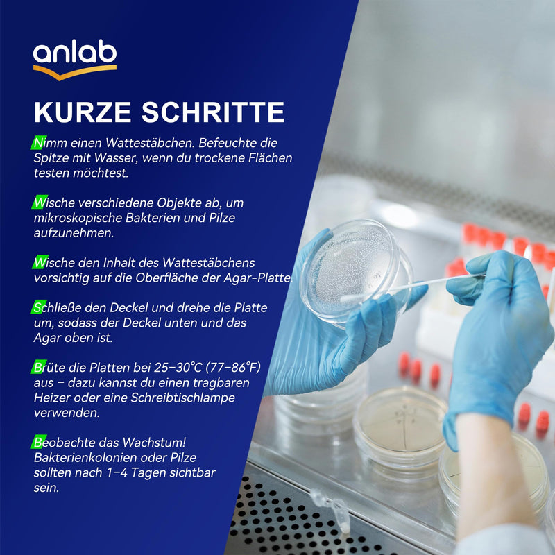 Nutrient Agar Petri Dishes Science Project Kit | Pre-Poured Agar Plates and Cotton Swabs for Science Experiments | Bacteria Science Kit - Sealed Separately (Items of 30)