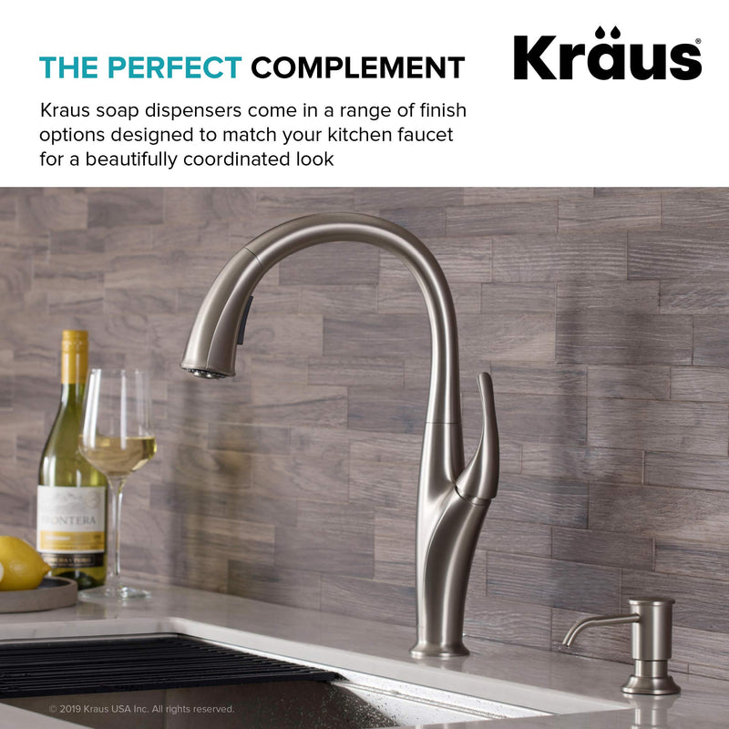 KRAUS Kitchen Soap and Lotion Dispenser in Spot Free Stainless Steel, KSD-80SFS Traditional Style