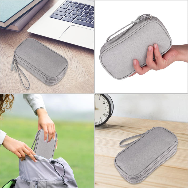 JIAKAI Travel Cable Organizer,Electronics Accessories Organizer Bag,Electronic Organizer Travel Universal Cable Organizer Electronics Accessories Bag for Cable, Charger, Phone (Double Layer -Grey) Double Layer -Grey