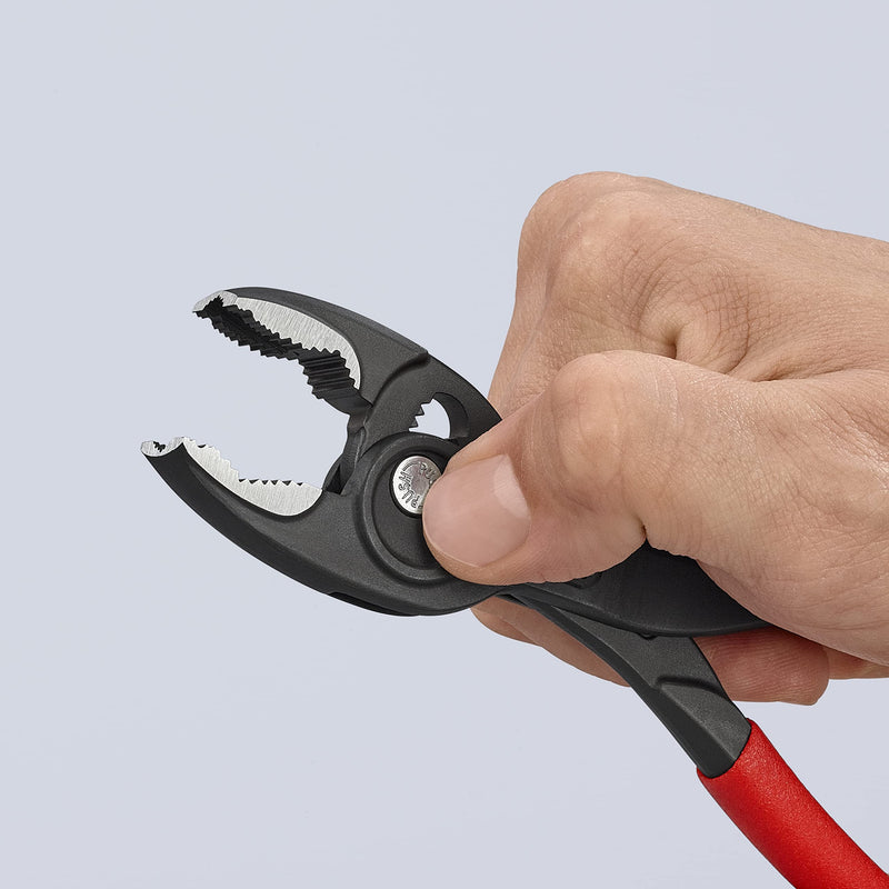 Knipex TwinGrip Adjustable Front Grip Pliers Black Heavy Duty Non-Slip Plastic Coated 200mm 82 01 200 SB