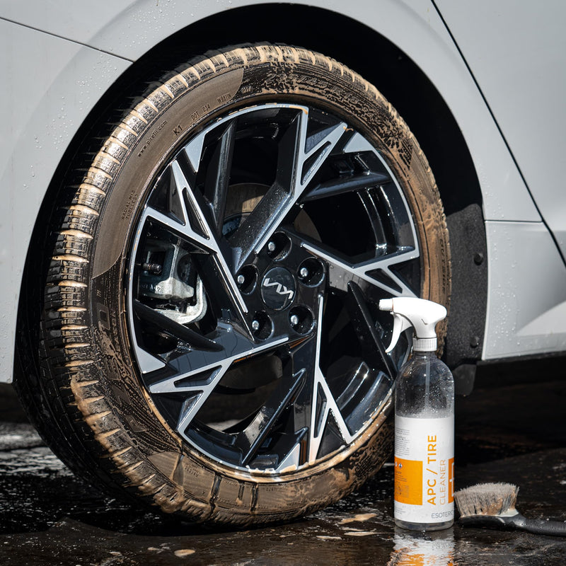 ESOTERIC All Purpose & Tire Cleaner 16oz | Removes Browning from Tires | Tire Dressing Remover | Matte Finish |Cleans Tires, Rubber, Plastic Trim, Engine Bay, | Rubber Floor Mat Cleaner 16 Fl Oz (Pack of 1)