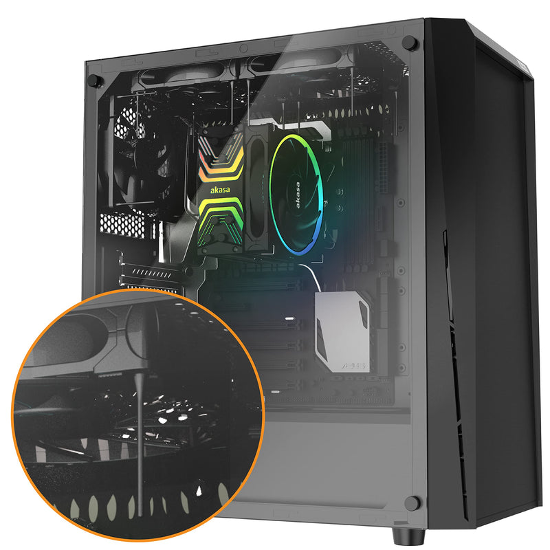 Akasa 20 rubber fan mounts, PC screw set, silicone rubber pins, anti-vibration rubber mounting for computer, PC, case fan, 20 pieces, 73 mm, black, AK-MX003