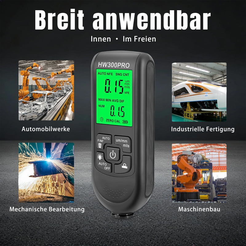 Digital Coating Thickness Gauge, Ultra High Precision Probe, Lackmil Thickness Gauge for Measuring Paint Thickness in the Automotive Industry black