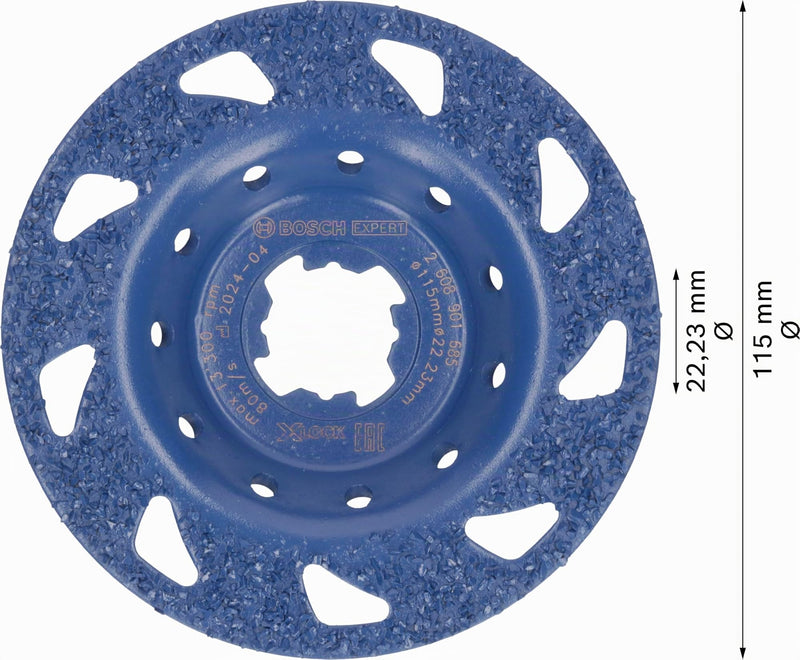 Bosch 1 x Expert Multi Material Carbide Cup Wheel Medium (for Paint on Wood, Diameter 115 mm, Medium, Professional Accessories, Small Angle Grinder)
