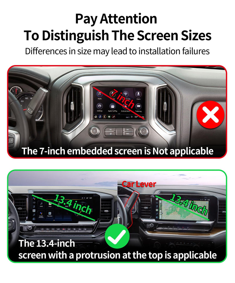 Wireless Charging car Phone Holder for Chevrolet Silverado HD 2022-2025 Accessories 13.4 inch Screen Fixed Clip,360° Rotation car Phone Mount Compatible with MagSafe