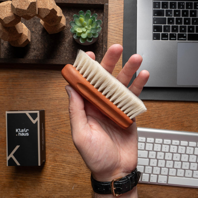 Keyboard Cleaner & Desk Brush - Multi-Use Designer Brush & Screen Cleaner for Computers, Laptops - Dust and Dirt Remover - Perfect for Apple MacBook, Gaming Desk Accessories (goat hair) White Goat Hair