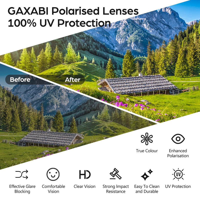 Smart Glasses, Polarized Bluetooth Sunglasses with Speaker, Voice Assistant, Open Ear, UV Protection Outdoor Audio Glass Black Frame-Black Lens-Style2