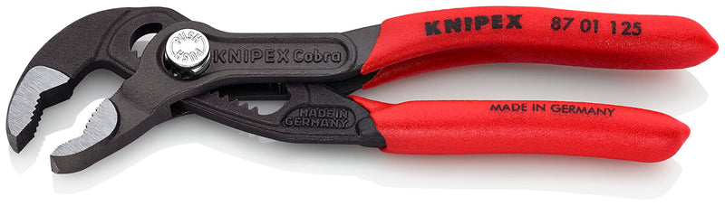 Knipex Cobra High-Tech Water Pump Pliers grey atramentized, with non-slip plastic coating 125 mm (self-service card/blister) 87 01 125 SB