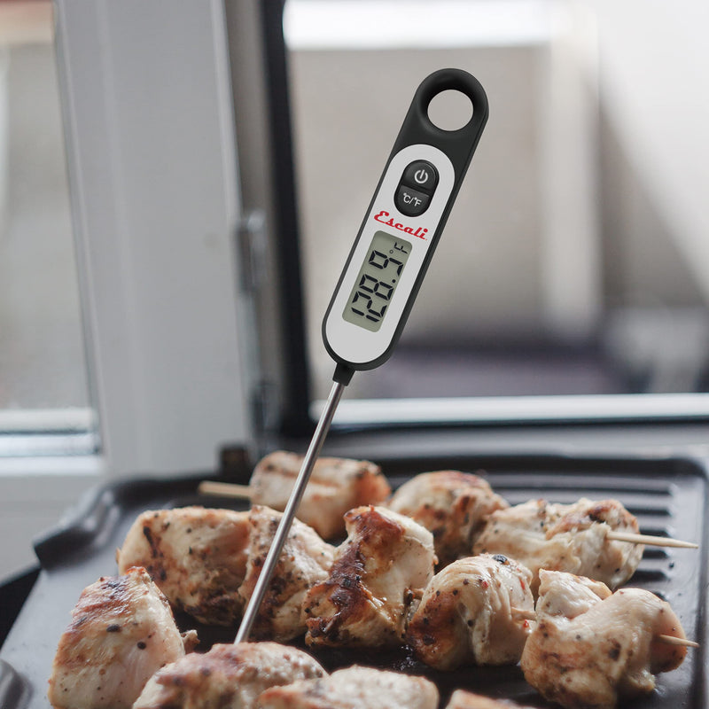 Escali Long Stem Digital Thermometer for Meat, Frying, Cooking, Candy and Kitchen Use, Extra Long 5.6-Inch Probe, Black Digital Black