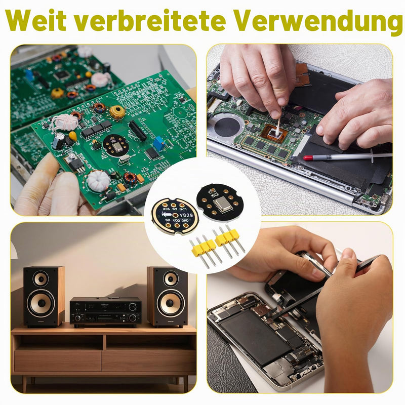 Pack of 3 Omnidirectional Microphone Module for INMP441 24 Bit I2S MEMS Interface Digital Output Microphone Compatible with ESP32 Arduino Microphone Module Precise Audio Recording for Voice Projects | 3 Stück Digitales Ausgang Mikrofon,Kompatibel für E...