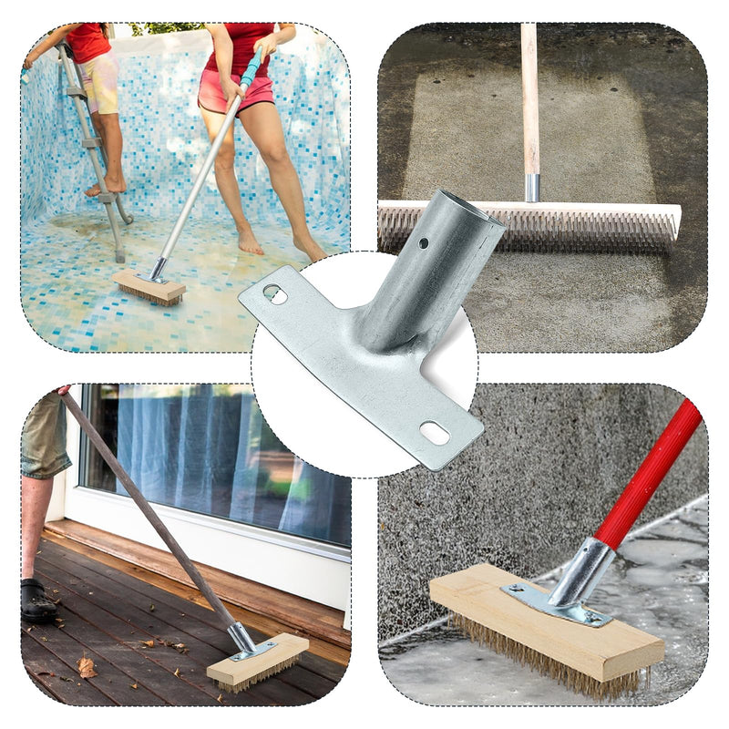 Metal Handle Holder, Set of 4 Broom Handle Holder for Broom Handles up to Diameter 25 mm Broom Handle Holder Set Metal Handle Holder for Broom Handles with Phillips Screwdriver for Telescopic Rod