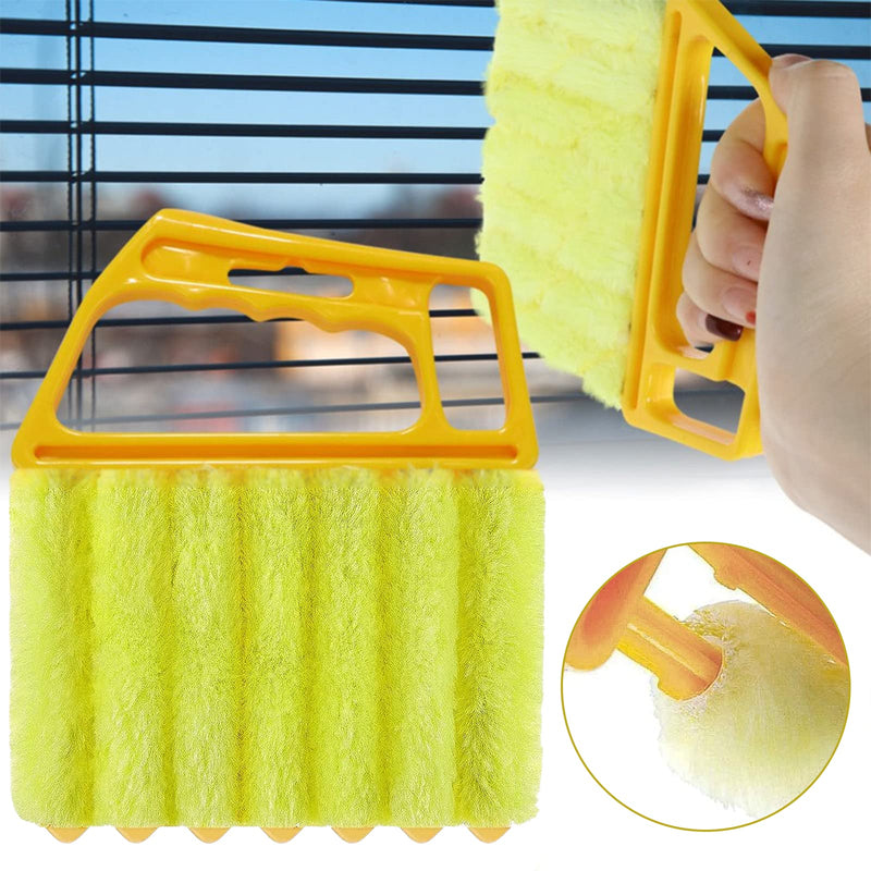 AOCEAN 2 Pcs Blind Cleaner Duster Tool 7-Finger Dusting Cleaner Tool for Window & Air Conditioner Handheld Mini Duster Brush for Wood Blinds Dust Dirt 2pcs